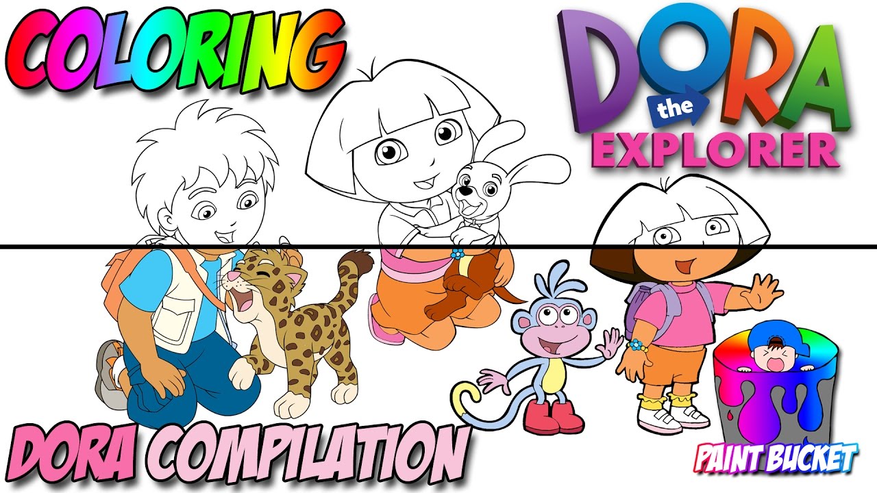 Dora the explorer coloring pages pilation for kids