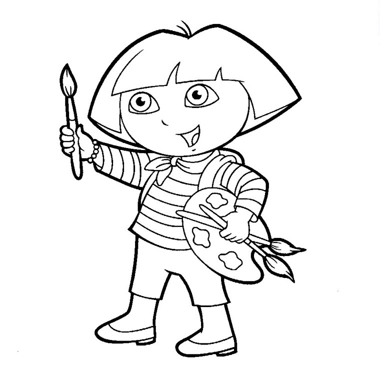 Dora the explorer coloring pages for kids