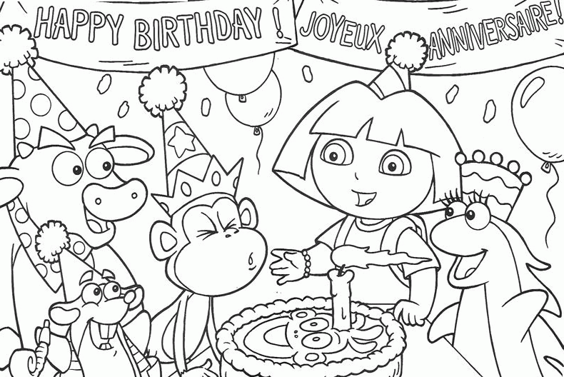 Free printable dora the explorer coloring pages for kids