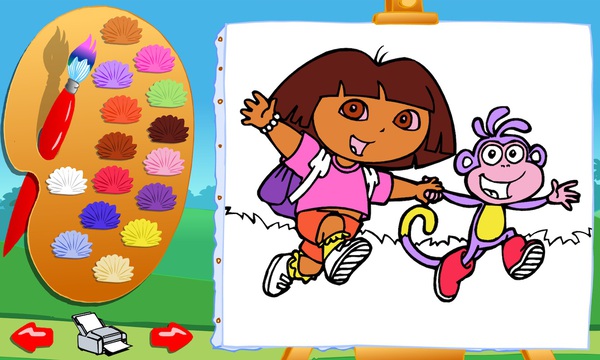 Dora the explorer color with dora