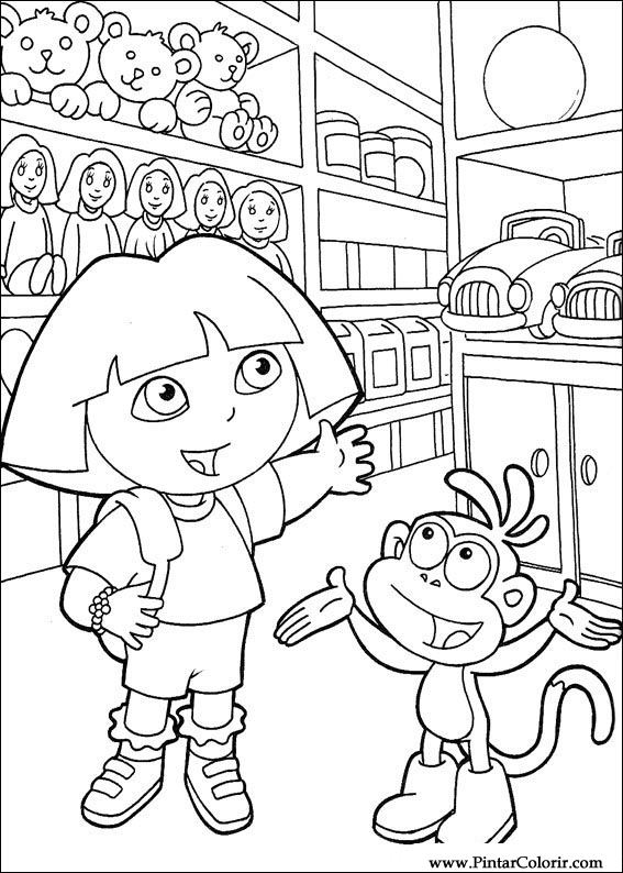 Drawings to paint colour dora the explorer