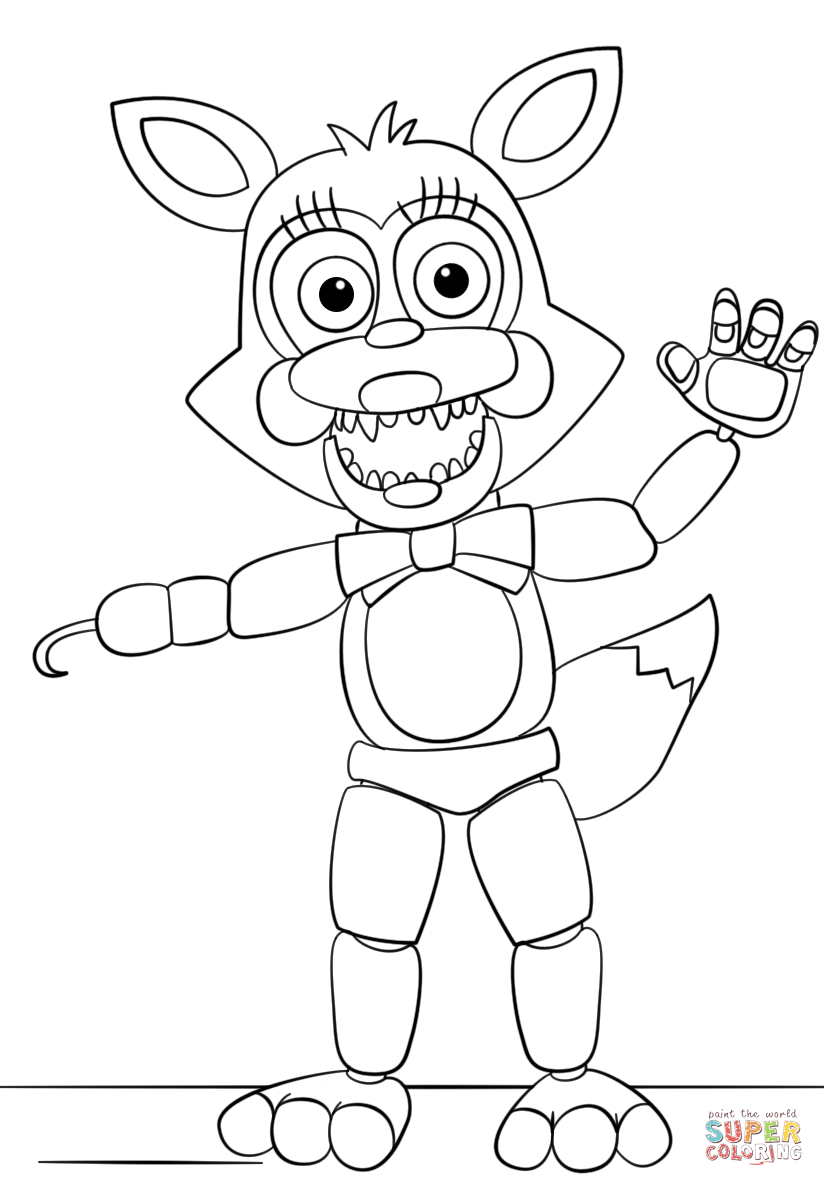 Mangle from five nights at freddys coloring page free printable coloring pages