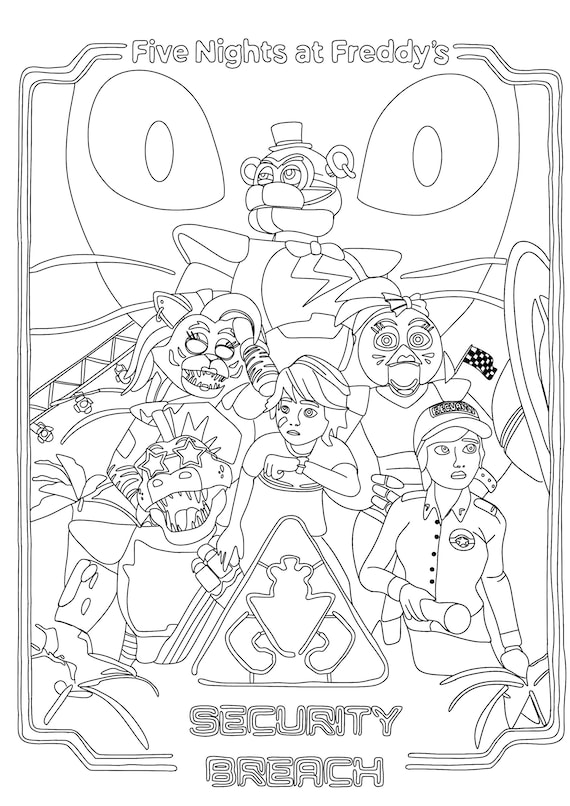 X fnaf digital colouring pages original hand