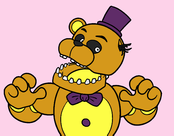 Colored page freddy from five nights at freddys painted by user not registered
