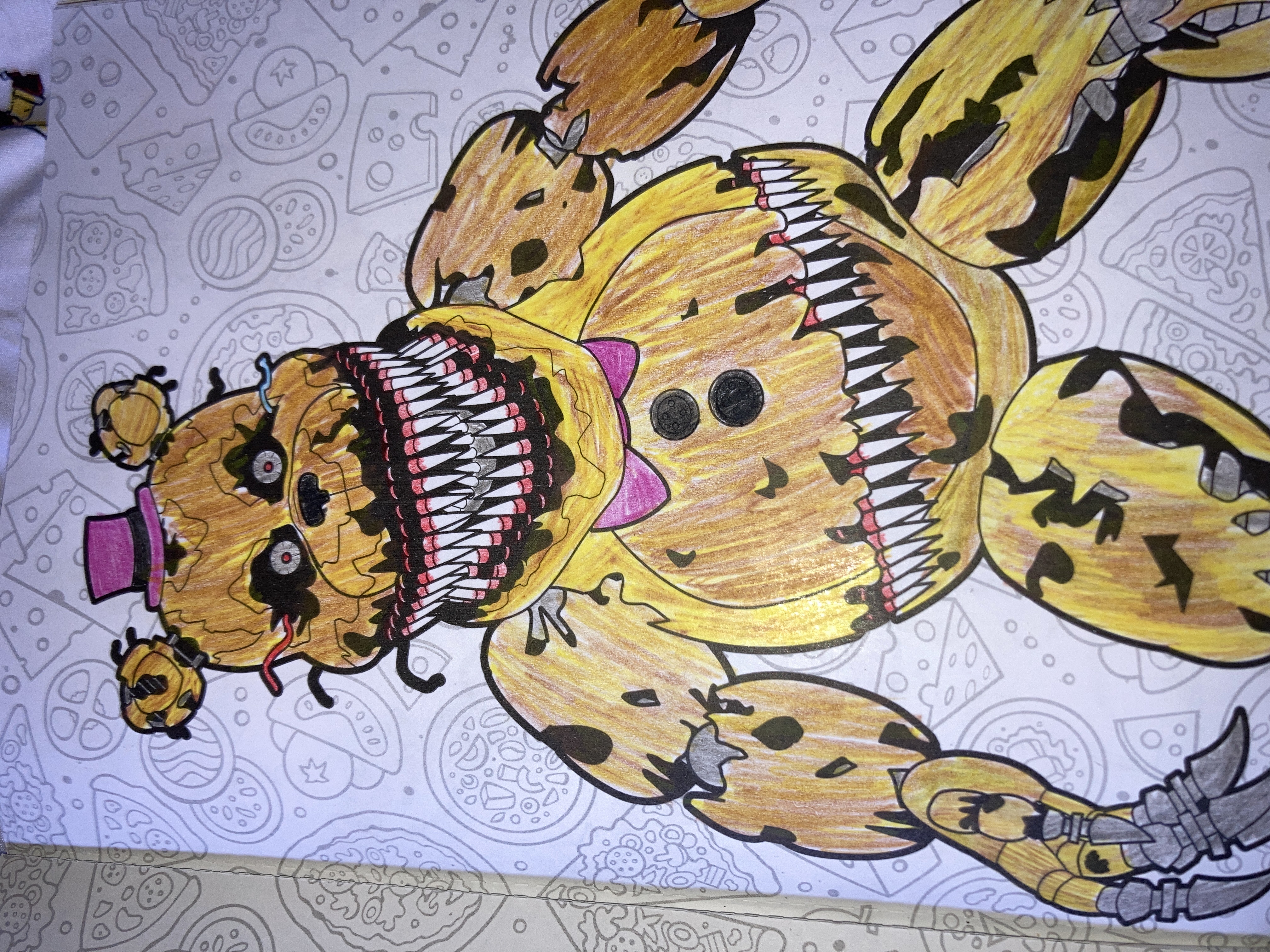 Fnaf coloring book fredbear by allenoncrxck on