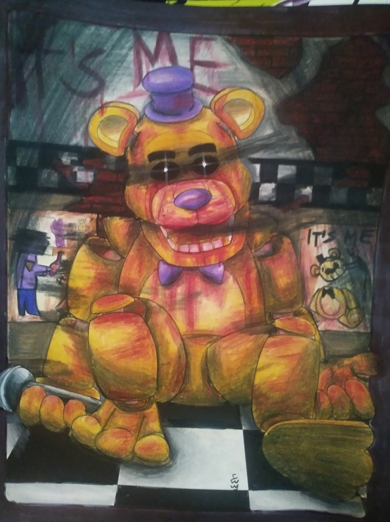 Holy shit the dudes they hecked up the dudes â also heres a fnaf coloring page i did earlier