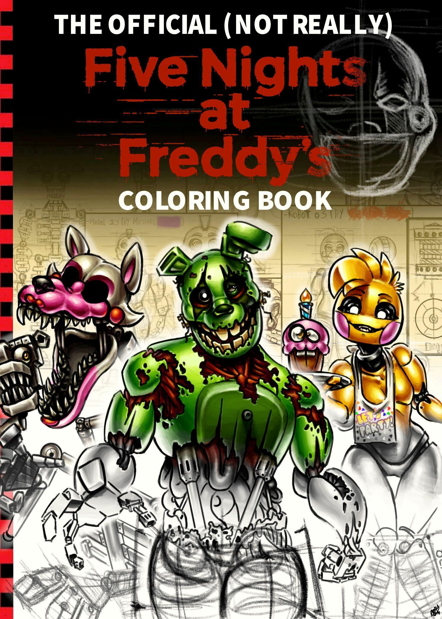 Fnaf coloring book cover remake by yikoon on