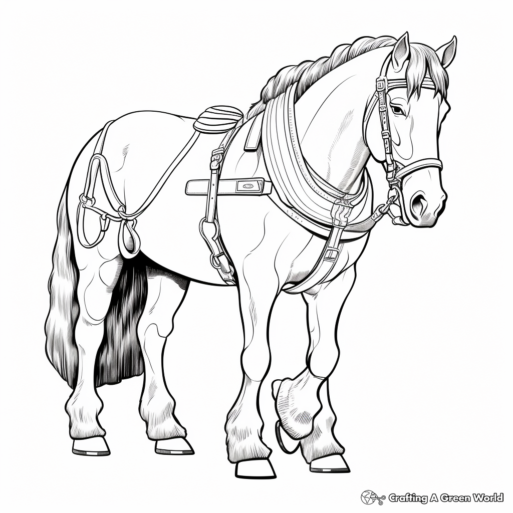 Horse realistic coloring pages