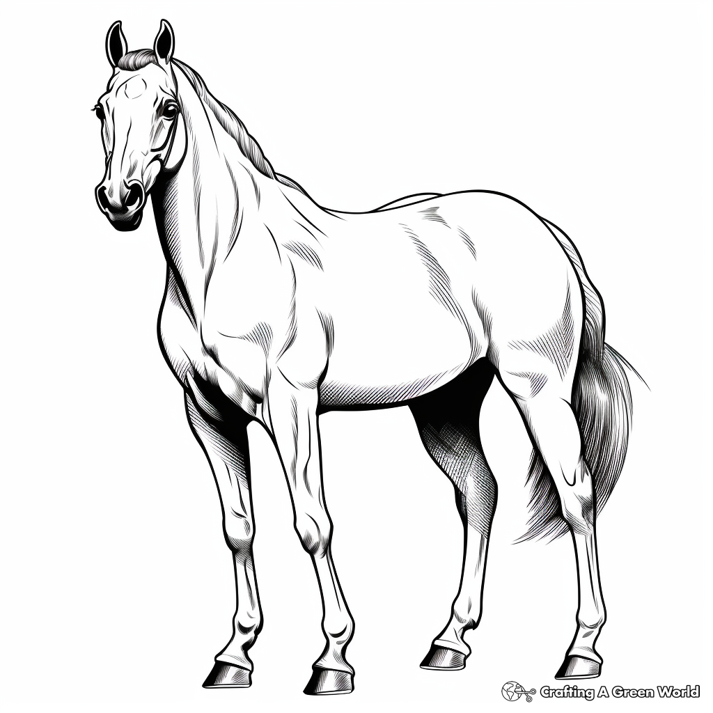 Horse realistic coloring pages