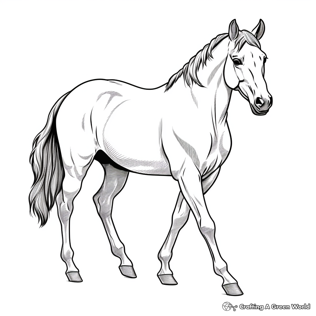 Horse realistic coloring pages