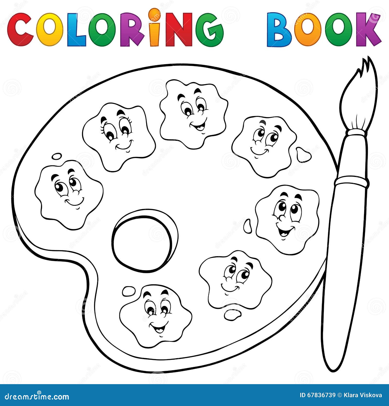 Coloring book paint palette theme stock vector