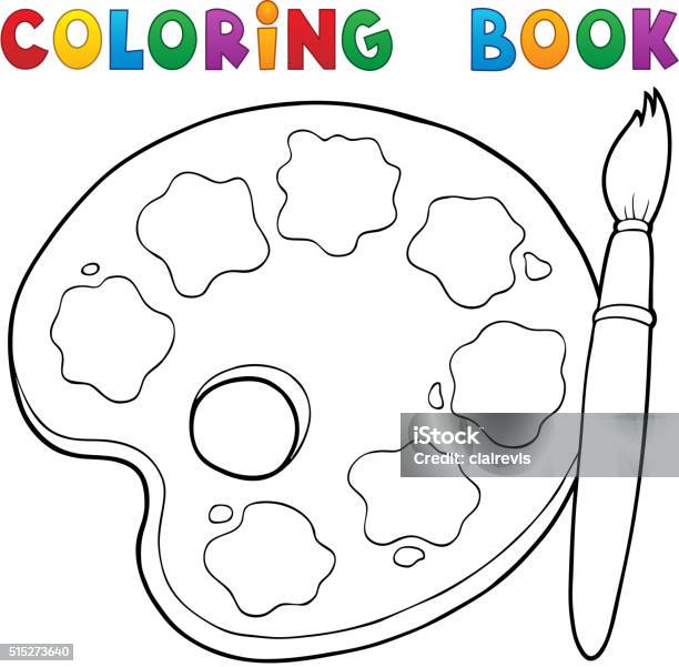 Coloring book paint palette theme stock illustration