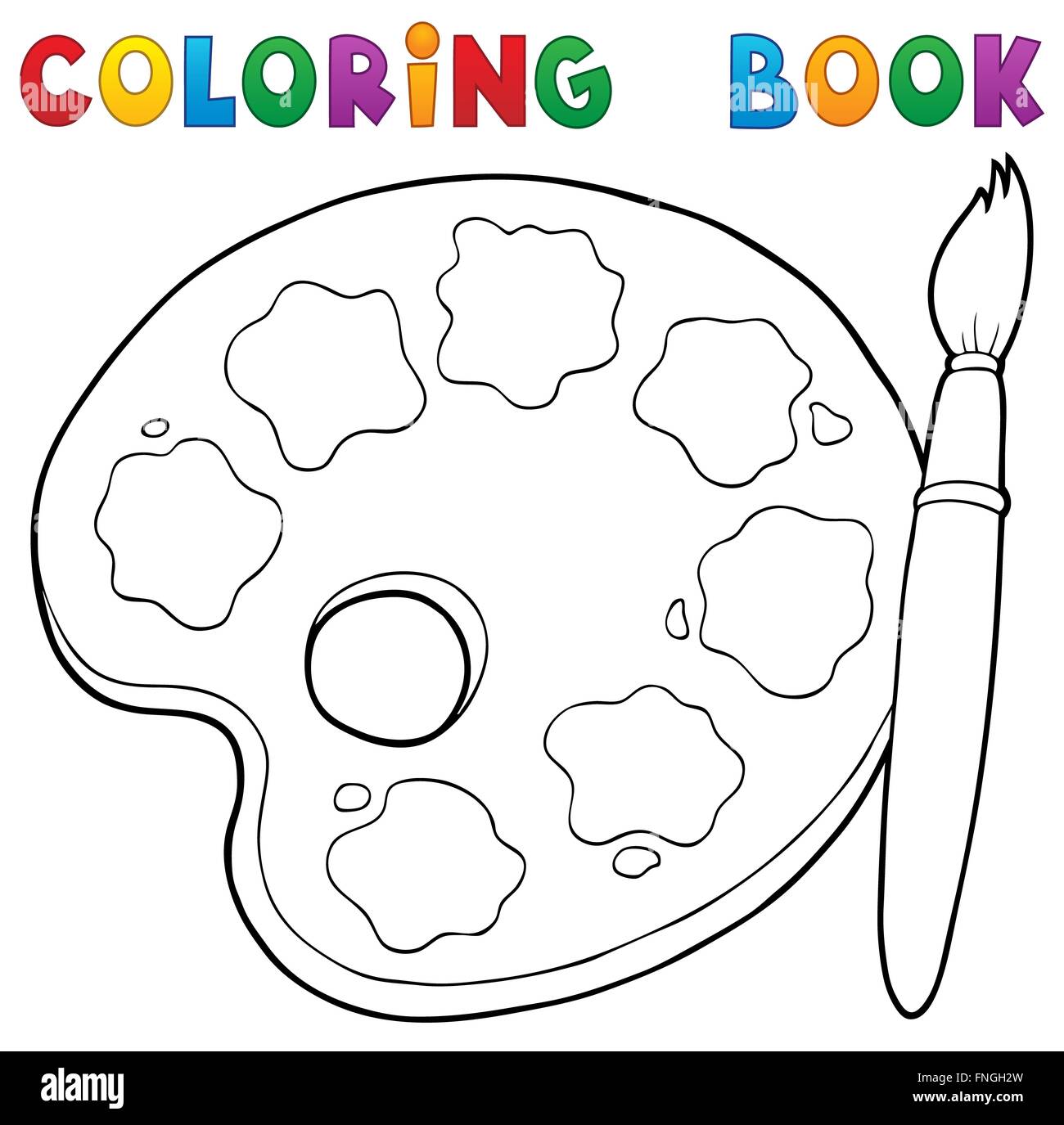 Coloring book paint palette theme