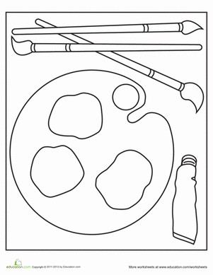 Paint palette worksheet education elementary art lesson plans art lessons middle school art lessons elementary