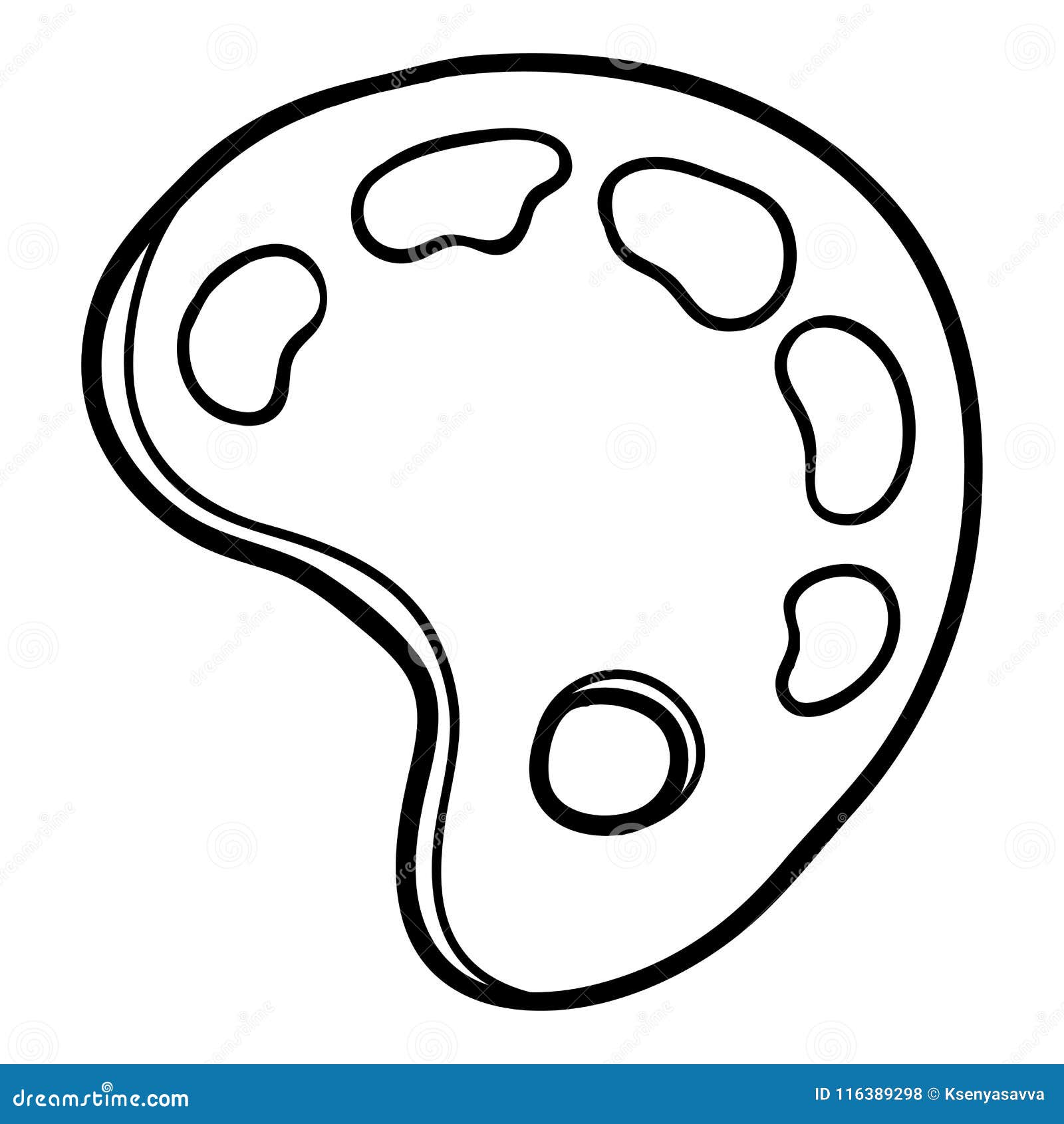 Coloring book art palette stock vector illustration of round