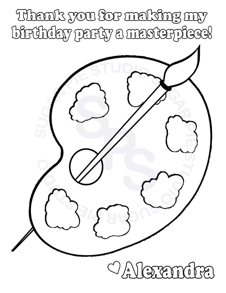 Personalized painting coloring page coloring page art gift colouring activity sheet personalized printable template