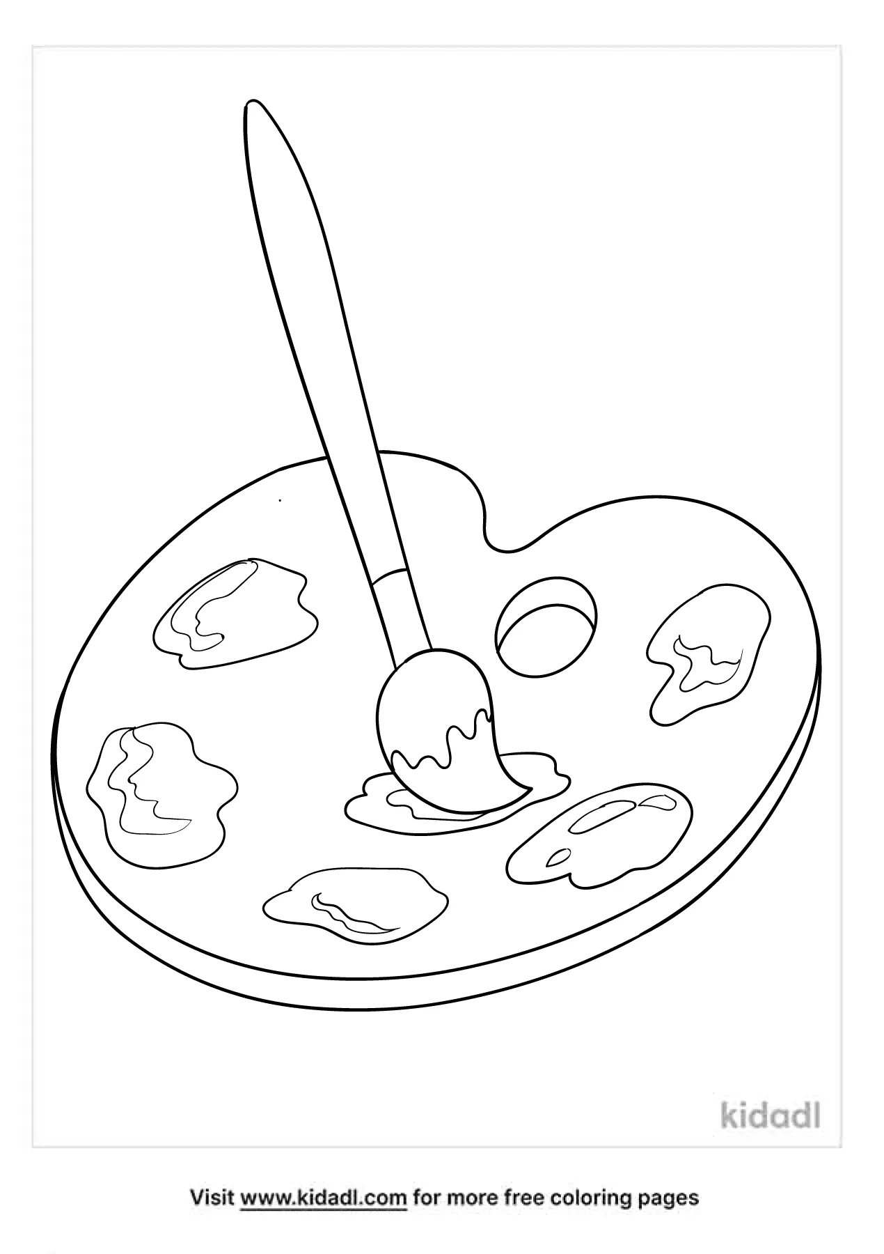 Free paint palette coloring page coloring page printables