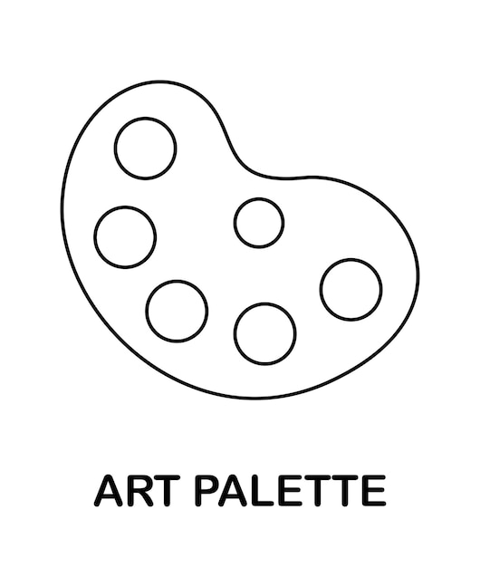 Premium vector coloring page with art palette for kids