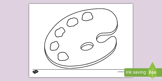 Blank paint palette template teacher