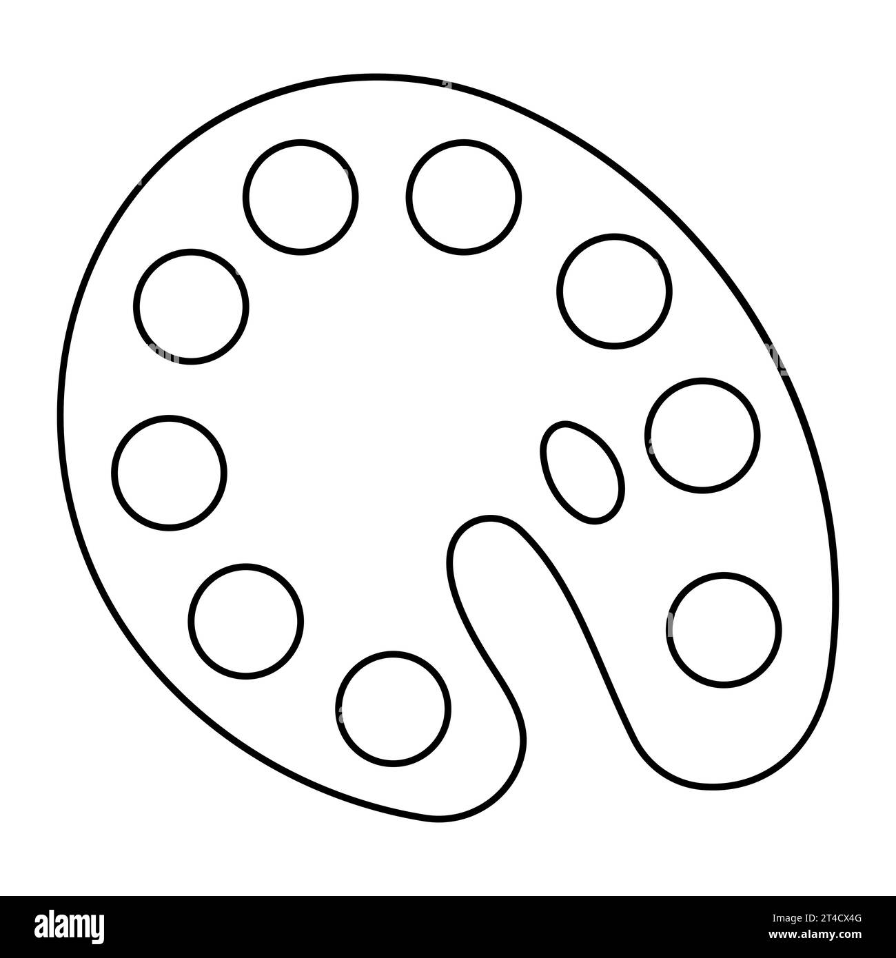 Artist palette line drawing black and white stock photos images