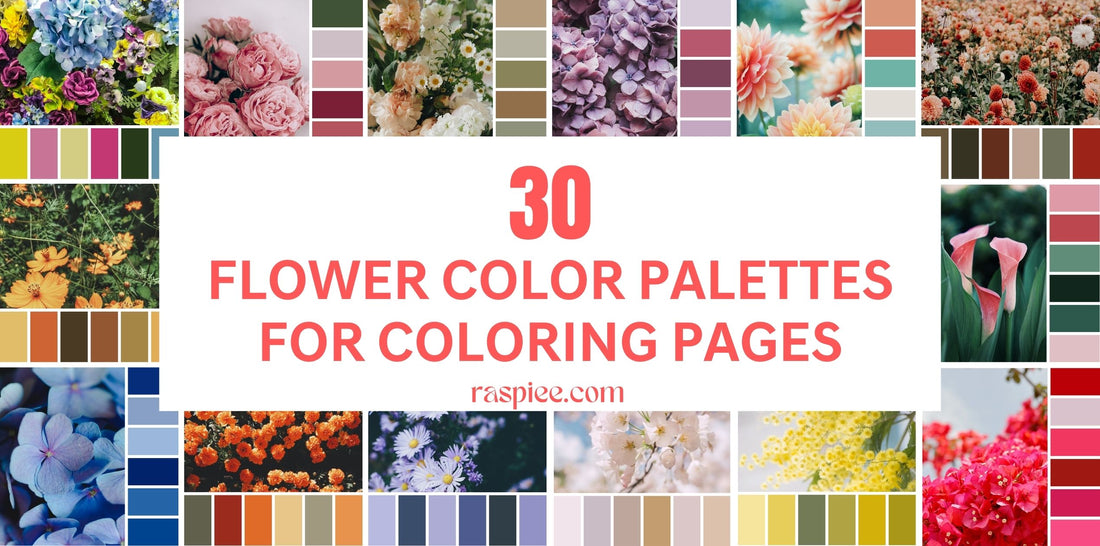 Flower color palettes for coloring pages â coloring