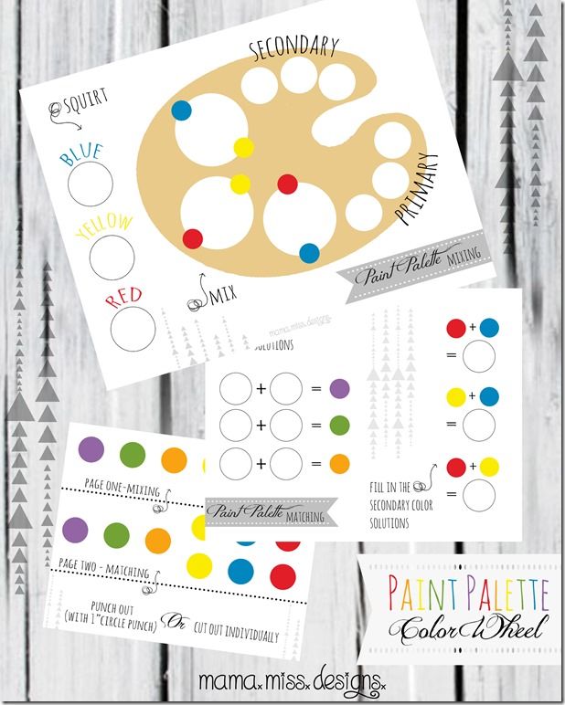 Free paint palette printable for kids fab n free printable art lessons art lessons teaching art