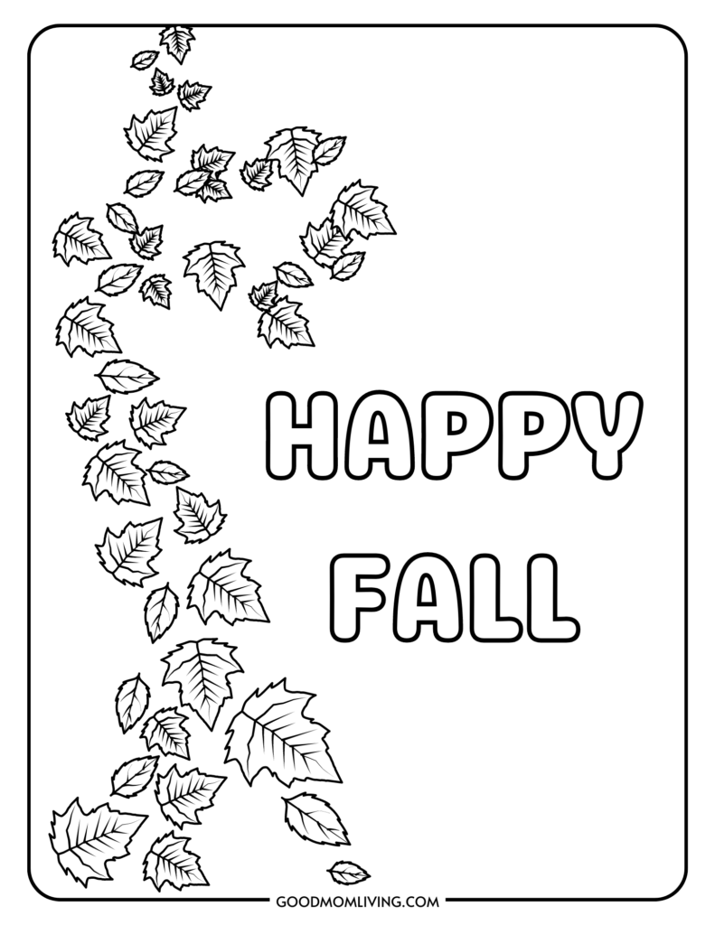 Fall leaves coloring pages free printable for kids