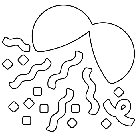 Confetti ball emoji coloring page free printable coloring pages