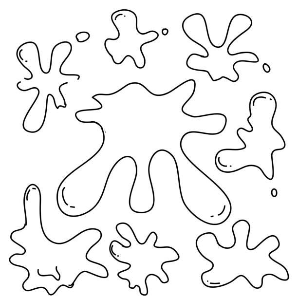 Hand drawn doodle water splatter drop liquid illustration vector stock illustration