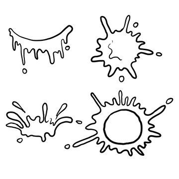 Paint drip liquid melt drop vector icons vector milk circle melt drops graffiti paint drip blobssplash doodle vector