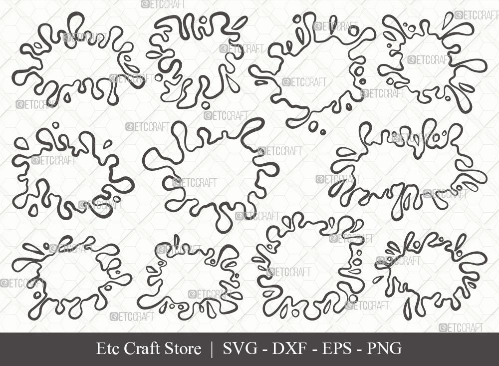 Ink splatter outline svg cut file slime svg blood splatter svg paint splatter svg paint spots bundle eps dxf png
