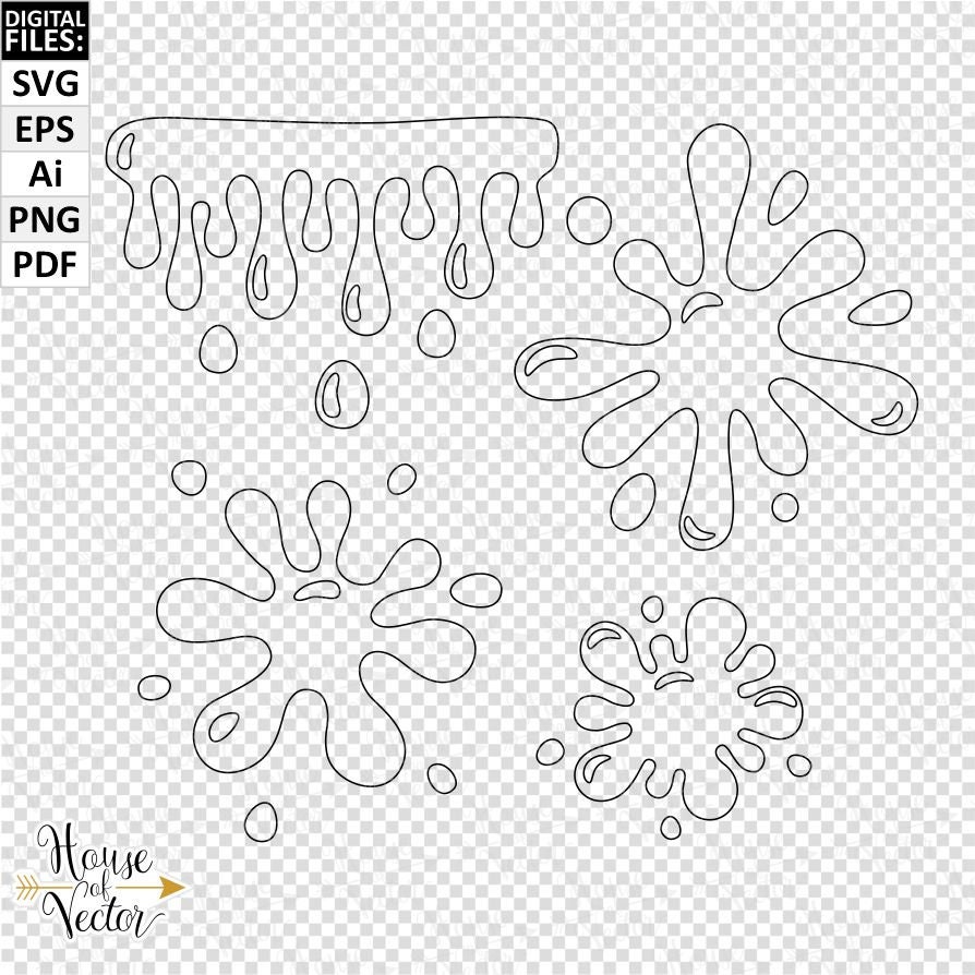 Paint splatter splash dripping paint svg png eps pdf digital clipart art paint vector digital download files kids birthday diy download now