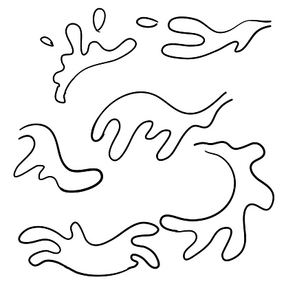 Water liquid splash illustration handdrawn doodle cartoon style stock illustration