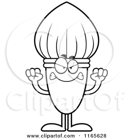 Cartoon clipart of a mad paintbrush mascot