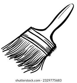 Cartoon paintbrush paint on bristles tool stock vector royalty free