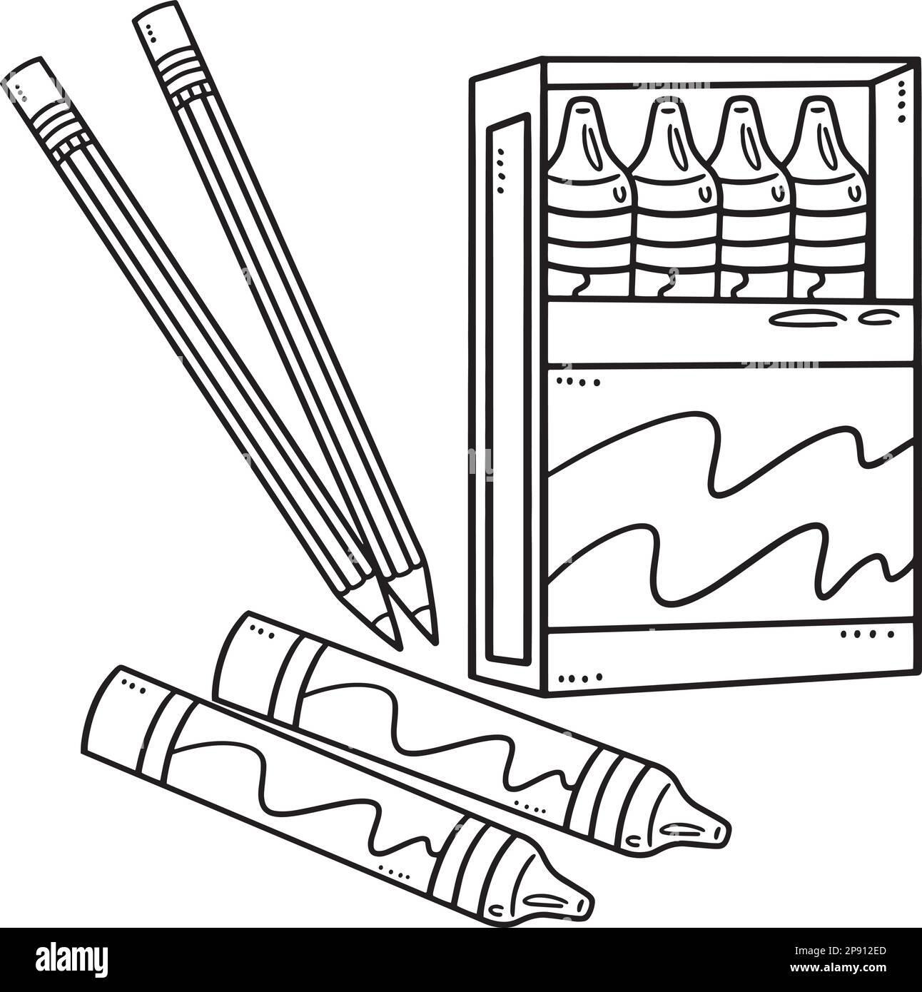 Coloring crayons black and white stock photos images