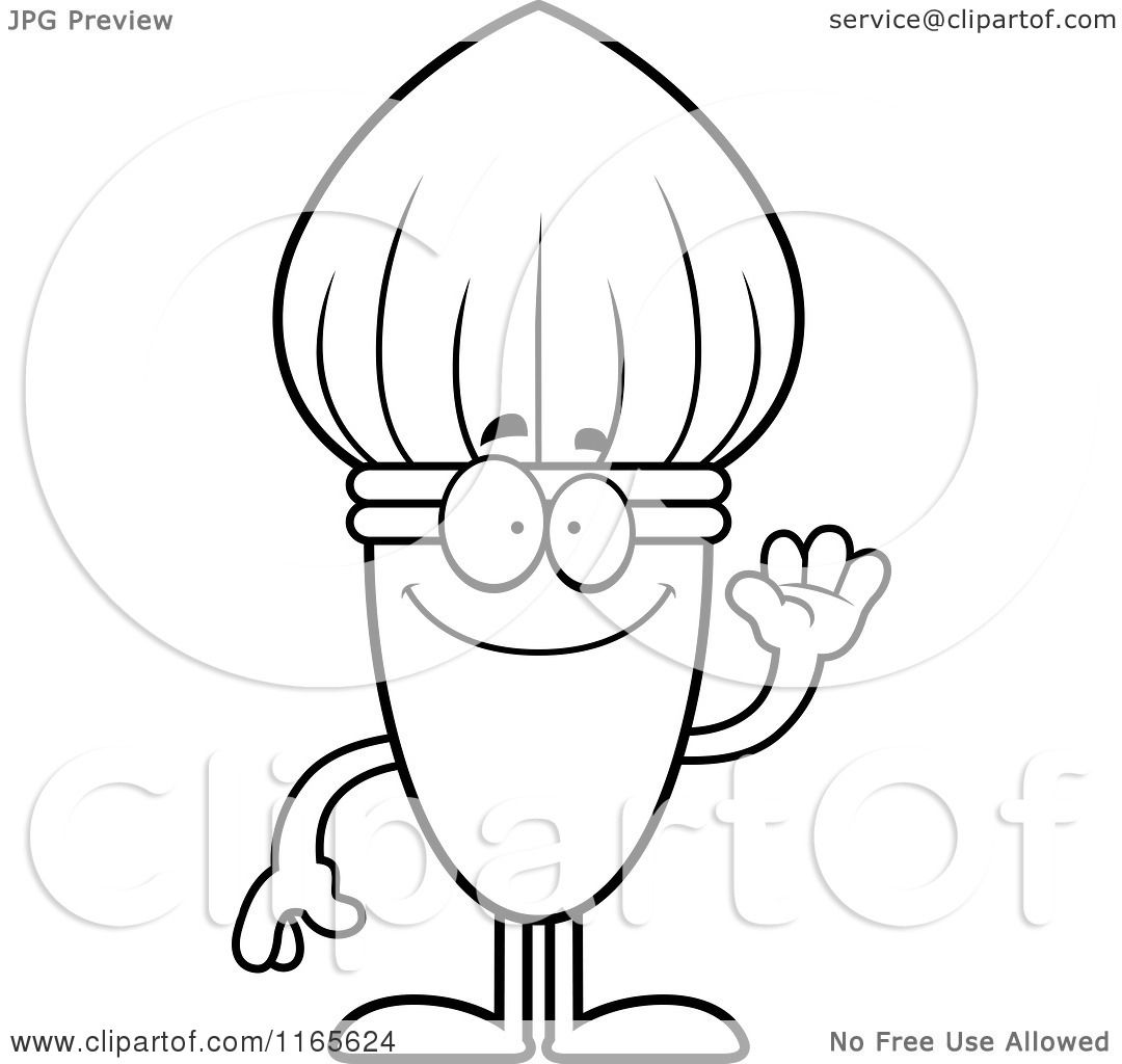 Cartoon clipart of a waving paintbrush mascot