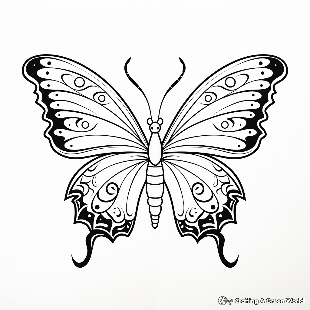 Painted lady butterfly coloring pages