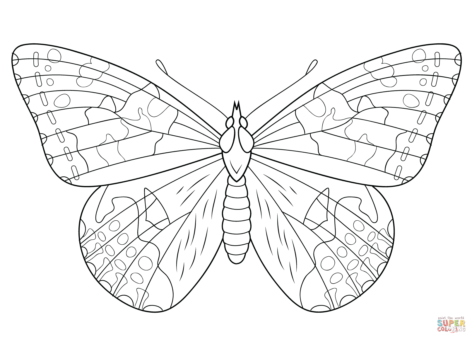 Painted lady butterfly coloring page free printable coloring pages