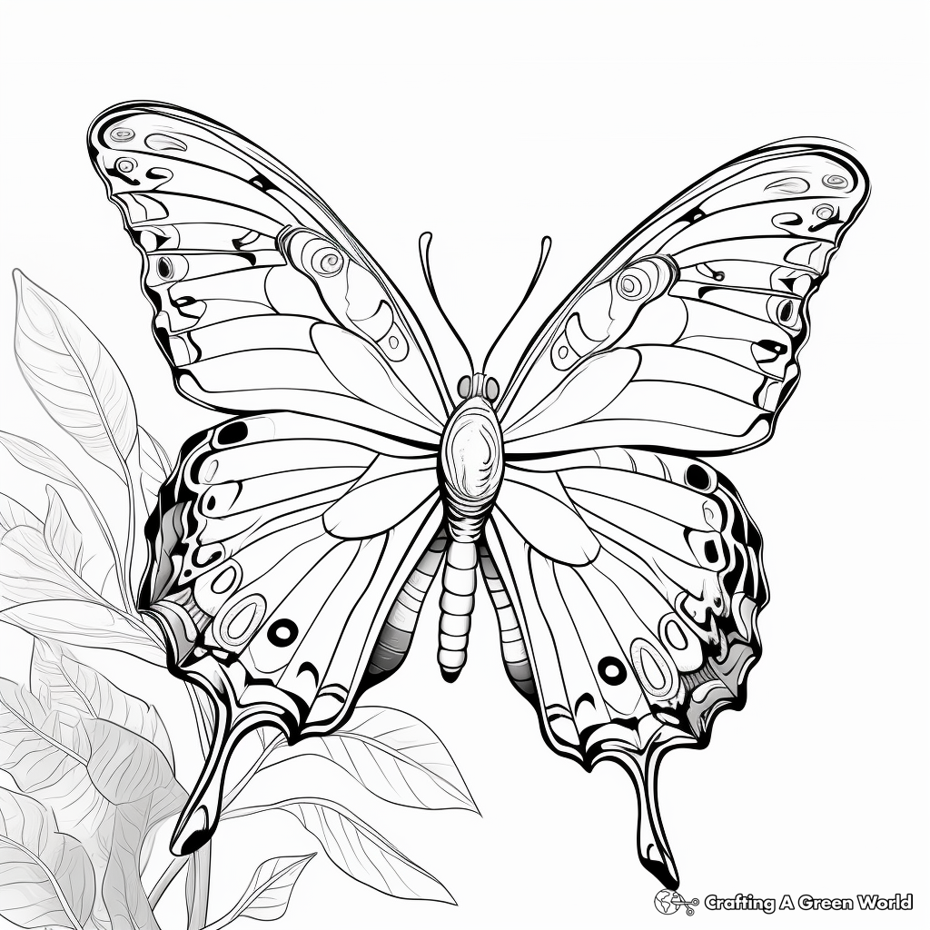 Painted lady butterfly coloring pages
