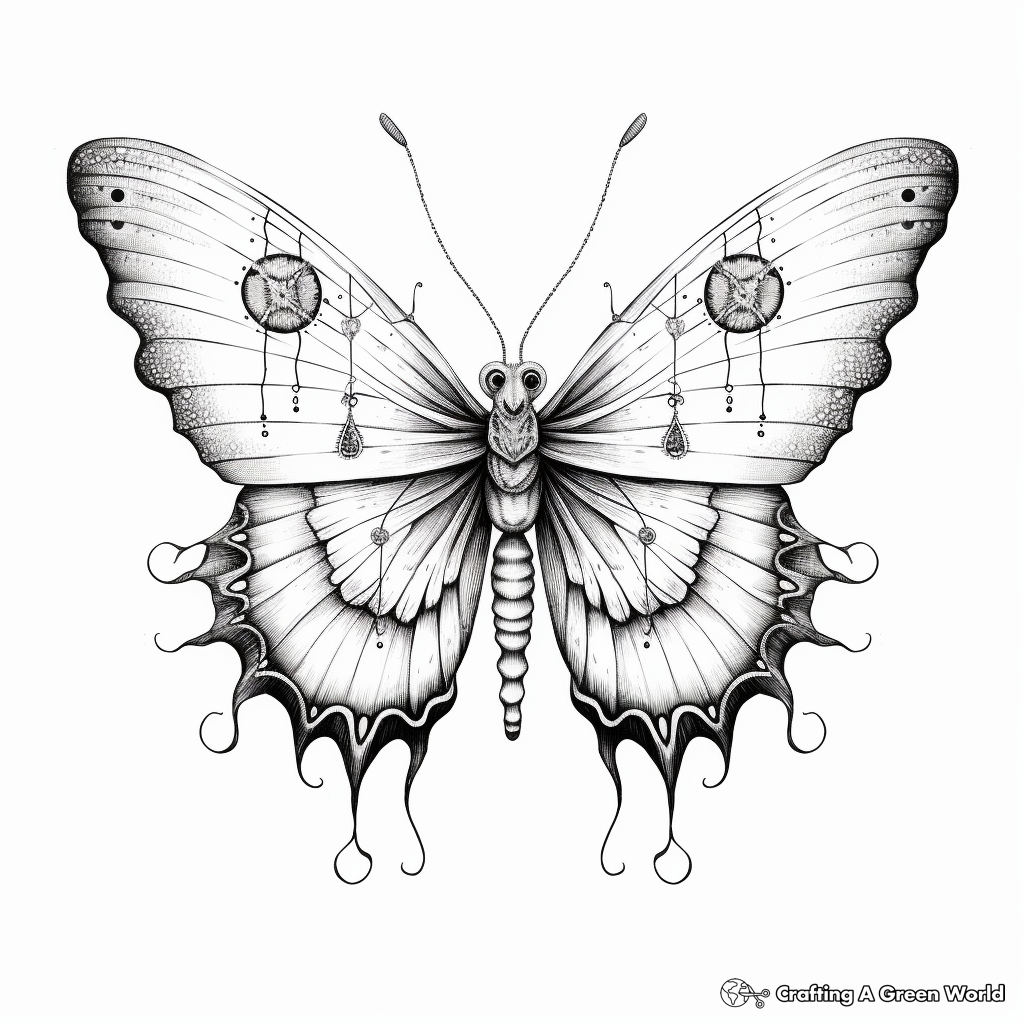 Painted lady butterfly coloring pages