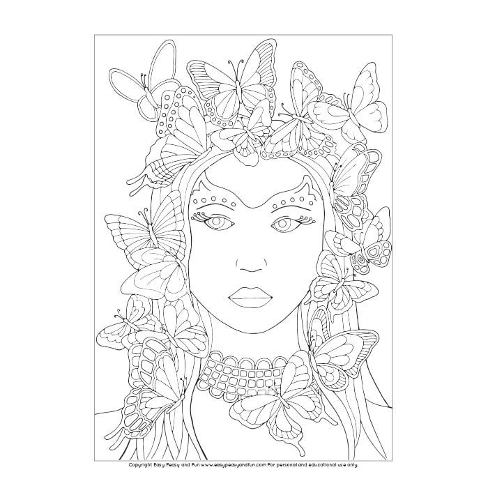 Butterfly lady coloring page coloring pages butterfly coloring page cute coloring pages