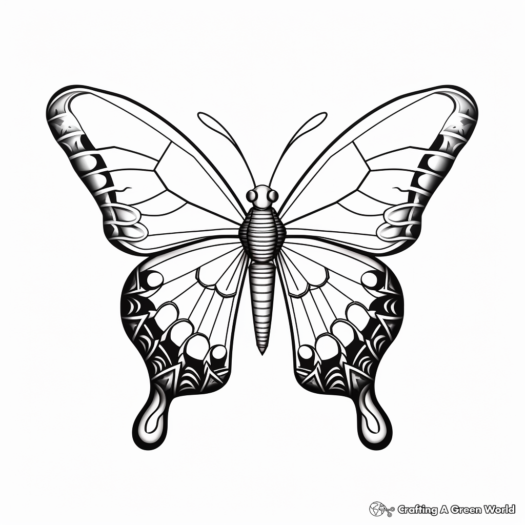 Painted lady butterfly coloring pages