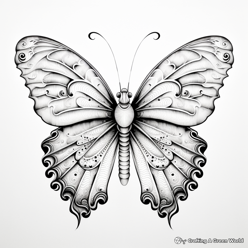 Painted lady butterfly coloring pages