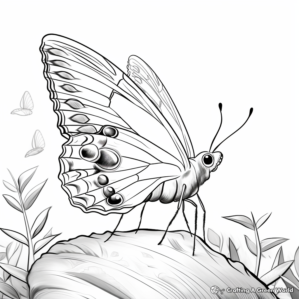 Painted lady butterfly coloring pages