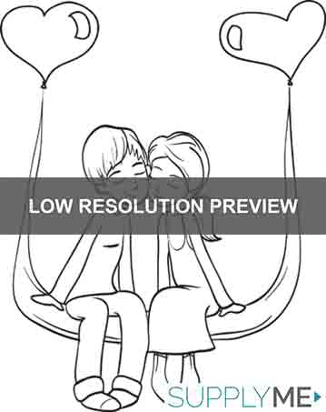Printable valentines day couple coloring page for kids â