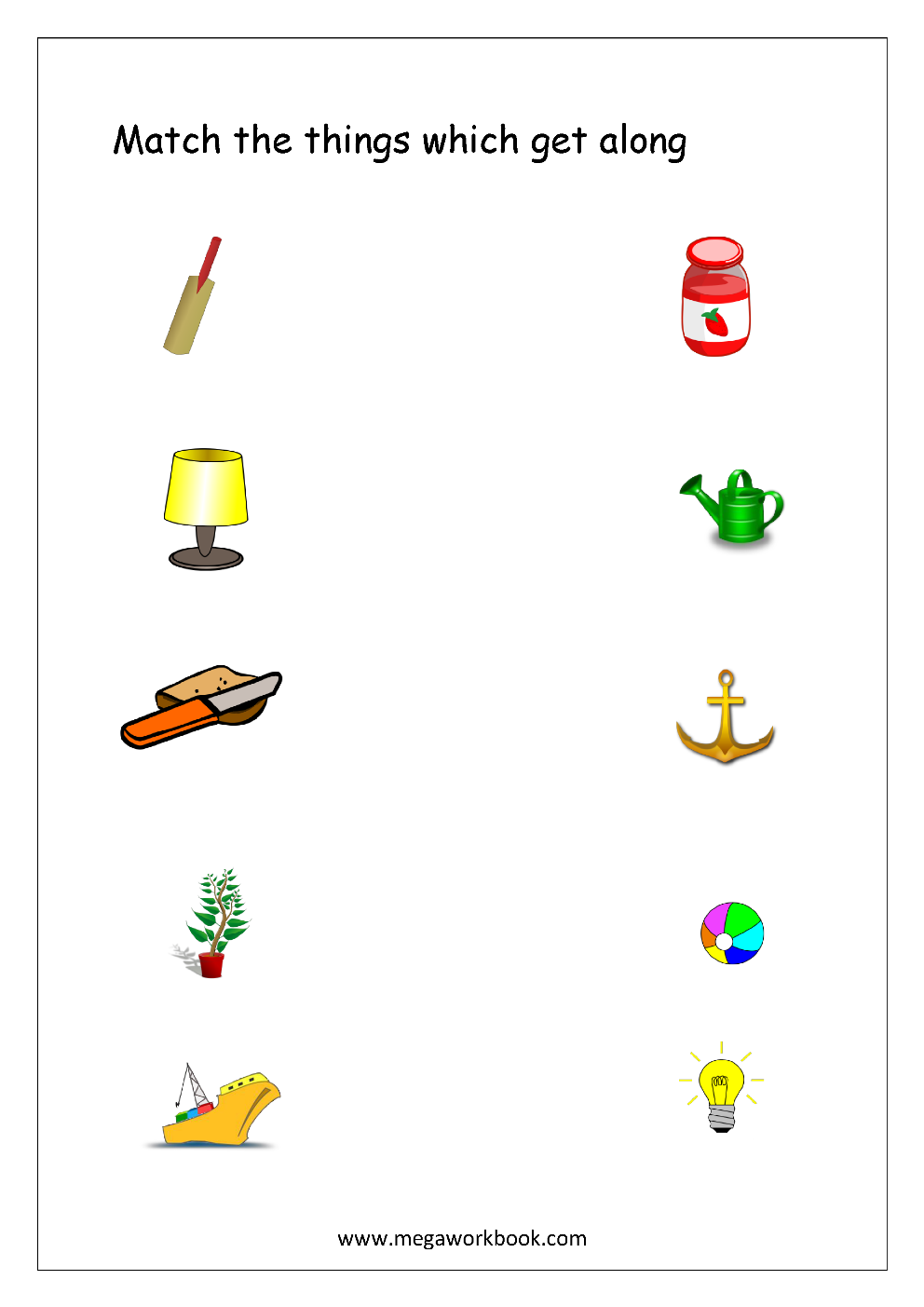Things that go together worksheets