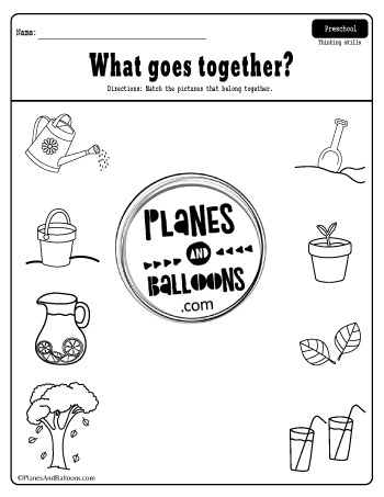 Things that go together worksheets