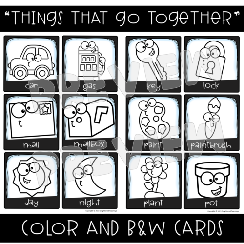 Student pairing cards student partner cards things that go together made by teachers