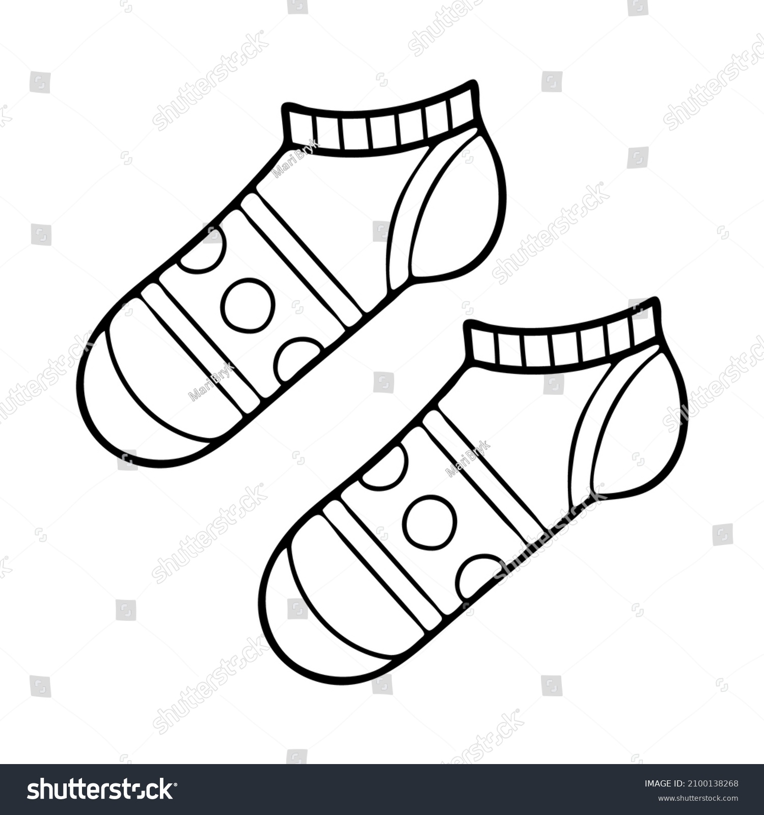 Pair warm socks coloring page clothes stock vector royalty free